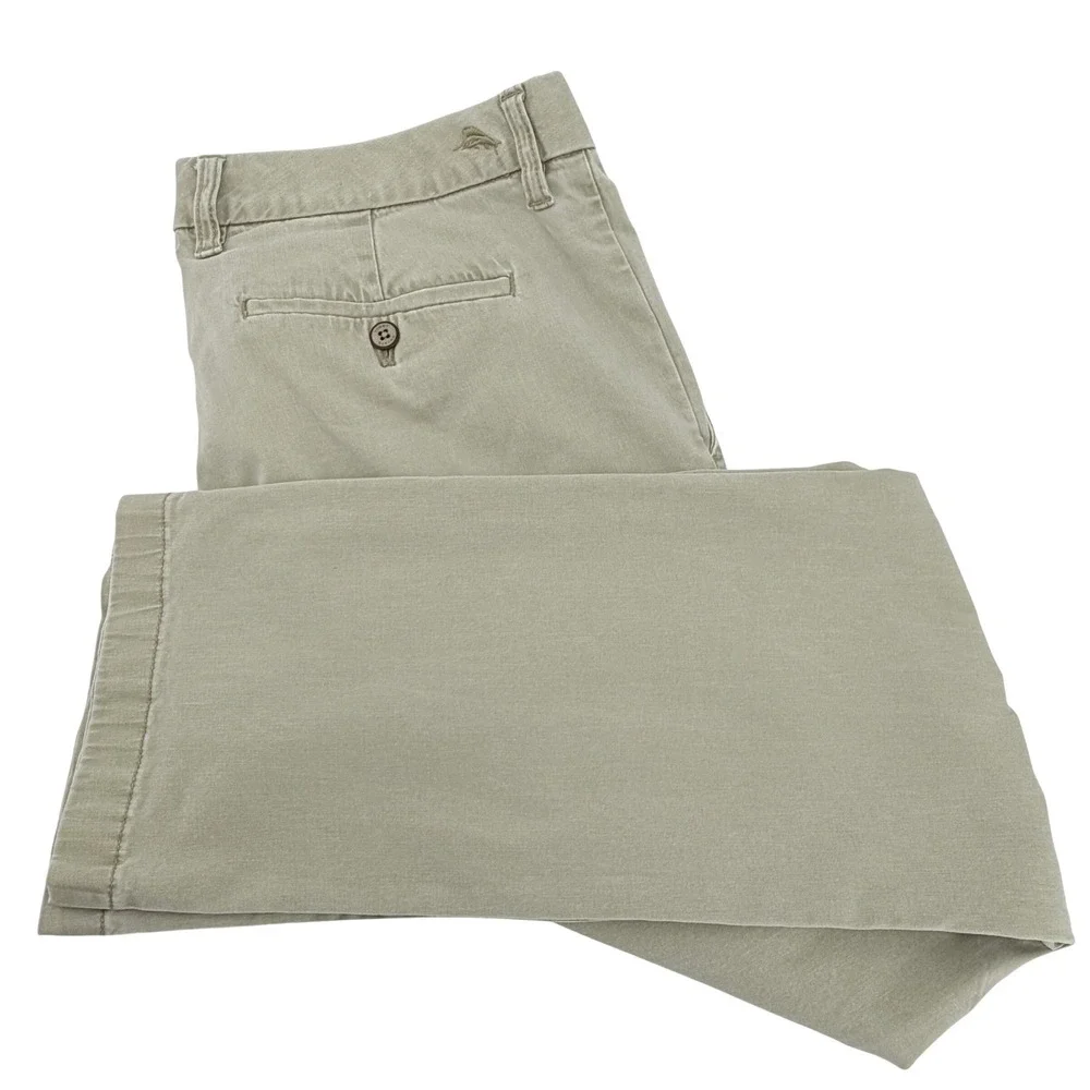 Tommy Bahama Boracay Chino Pants Mens 35x32 Khaki Stretch Straight Leg